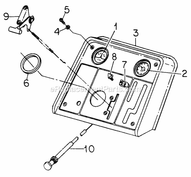 Instrument Panel & Gauge Diagram and Parts List for 1604 2050598U, 144-582-399, 145-582-399, 142-582-3 Cub Cadet Lawn Tractor